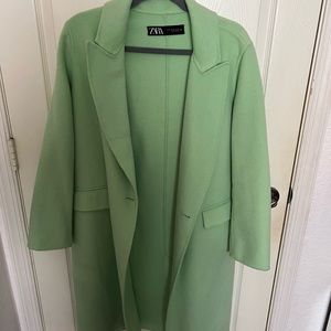 Zara Mint Green Trench Coat